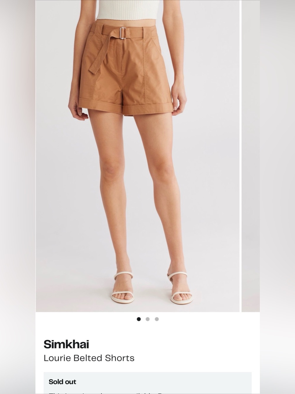 Simkhai Lourie Belted Tan Shorts size 2